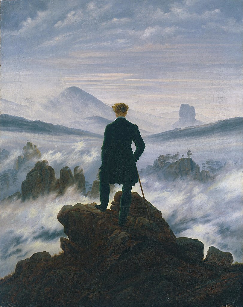 Wanderer über dem Nebelmeer, oil on canvas, by Caspar David Friedrich